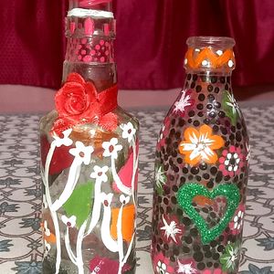 Hand Painted Glass Bottle