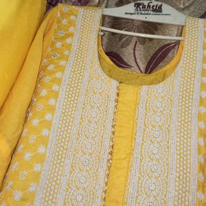 New Kurti And Palazo With Duptta Set 💛