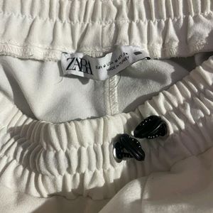 Zara Los Angeles White Jogger Pants