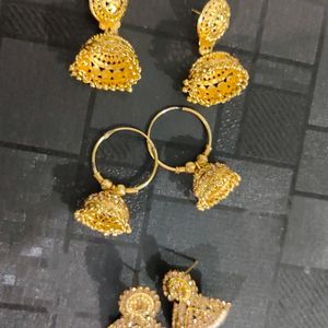 Combo Offer Golden Jhumka And pearl Jhumk