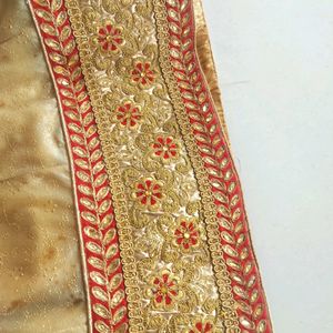 Golden Lehnga With Red Dupatta