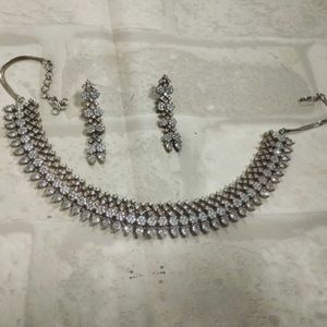 Silver Party Wear Jewellery Set