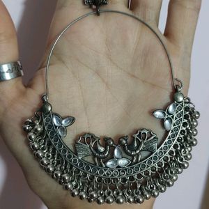 Black Oxidized Big Earrings