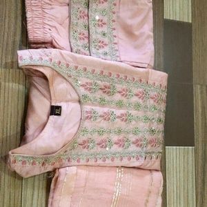 Partywear Kurti, Pant Dupatta Set