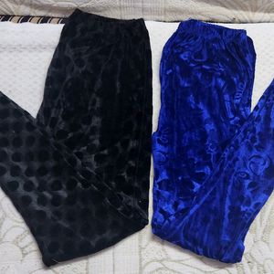 Black And Blue Winter Wear Legging.  .