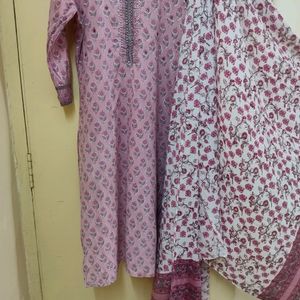 Cotton Kurta Pent Dupatta Set