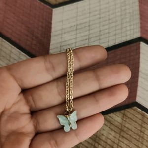 Blue Butterfly Necklace