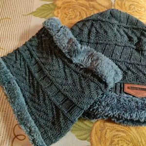 Woolen Cap With Muffler Set (Colors Available )