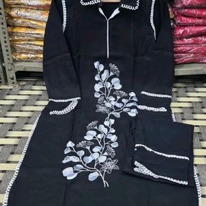 Black pakistani Kurta Set