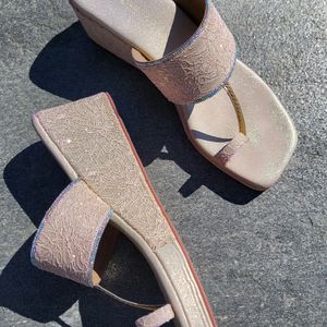 Mochi Gold Toned Greige Party Heels/ EUR_38