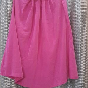 Dark Pink Color A Line Skirt Elastic @ Back