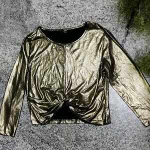 Max Golden Glittery Crop Top