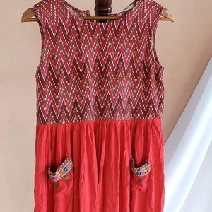 Indie Style Dress With Front Pockets