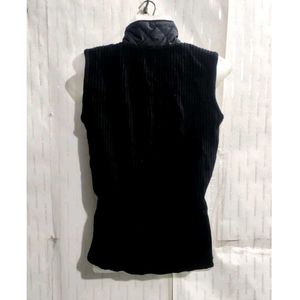 Black Zipper Sweater for Women's