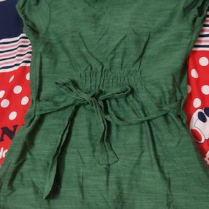 Green Top With Adjustable Cloth Belt