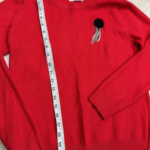 Red Woollen Sweater For Women