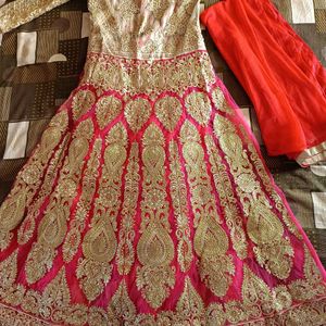 Festive Nd Weddinc Peach Net Gown