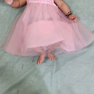 Hopscotch Pink Cute Frock For Baby Girl