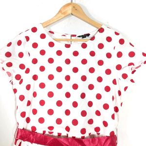 WHITE & RED POLKA DOTS DRESSES