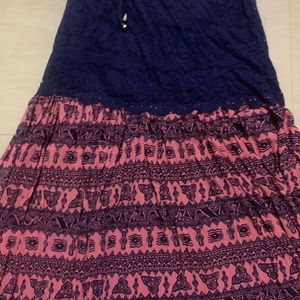 Nevy Blue And Pink Skirt