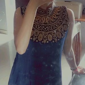 long party wear Navy Blue  dress