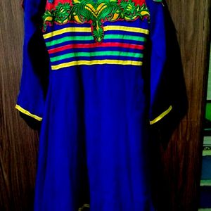 Blue Georgette Anerkali Kurti