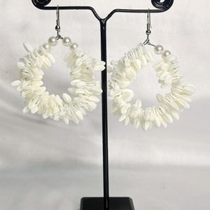 White Artificial Mogra Flower Scented earrings for