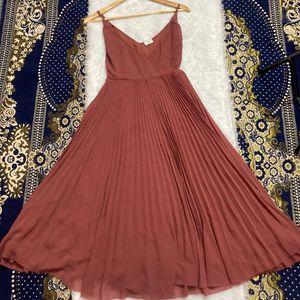 Branded Wrap Pleated Dress