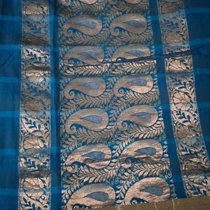 peacock blue saree