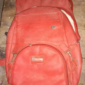 Red Leather Bag Pack