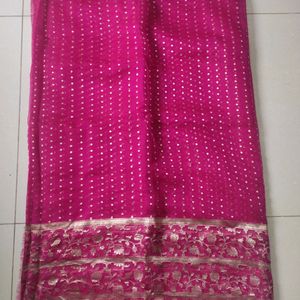 Pink Saree Silk Like Designs