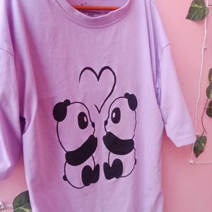 Purple ( Casual Wear) Cute Panda Printer T Shirts