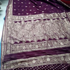 New Gorget Banarasi Maron Saree