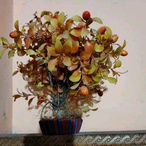 Plastic Orange Cherry Artificial Plant