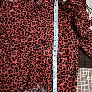 Red Tiger Print Top For Women