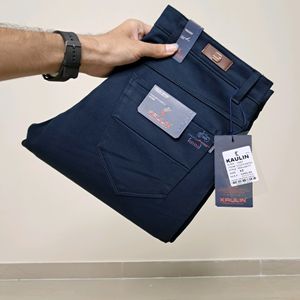 Kaulin 1027 Men's Double Cloth Knitted Blue Pant