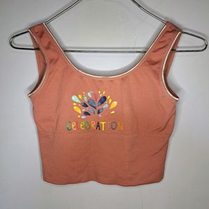 Peach Cropped Tank Top