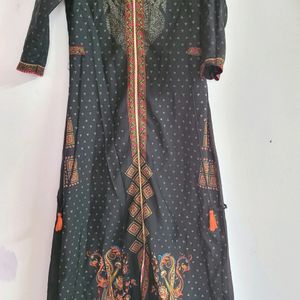 W Brand Black Gold Kurta. Size XS