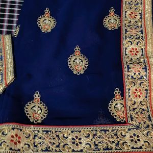 Brand New Navy Blue Saree