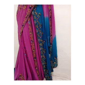 Ready-made Royal Embroidery OmbreSaree