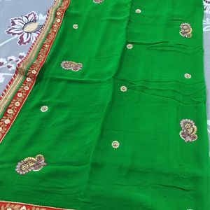 New Green Saree For Mehndi Function