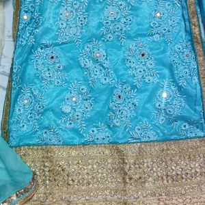 Beautiful Partywear Suit 3pc Blue