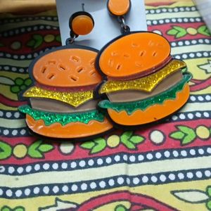 Quirky Colorful Burger Earrings