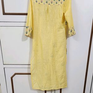 Sunshine Yellow A Line Cotton Kurta