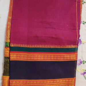 🔶🧡💜Pure South Cotton Double Border Saree