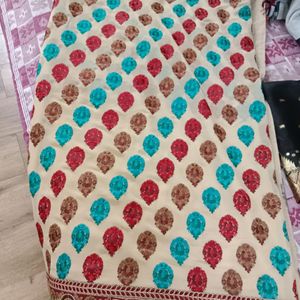 Georgette Saree With Machine parsi Work