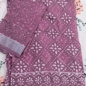 Hand Block Print Cotton Saree