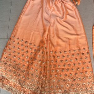 Coral kurta sharara set