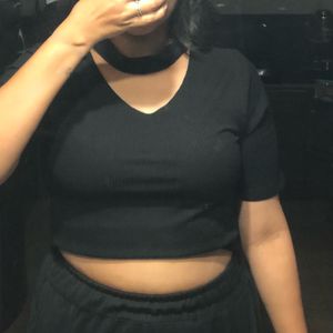 Black Choker Neck Top