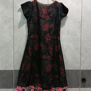 Black And Pink Floral Dress